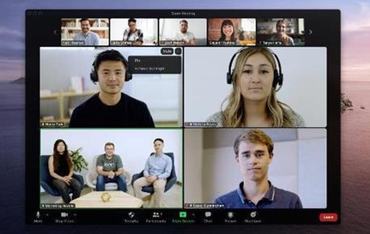 Zoom permite destacar o fijar múltiples videos en las reuniones. (Foto: cortesía Zoom)