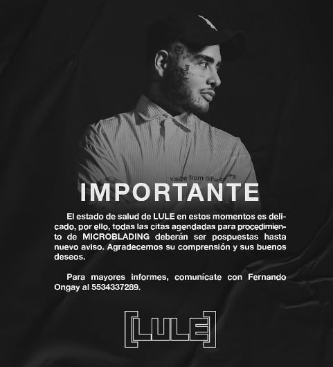 Su estado de salud fue comunicado vía redes sociales (Foto: Jonathan Lule / Instagram)