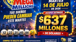 Números ganadores del Mega Millions, 14/07/2026: mira los resultados del sorteo de la lotería con premio mayor de $637 millones