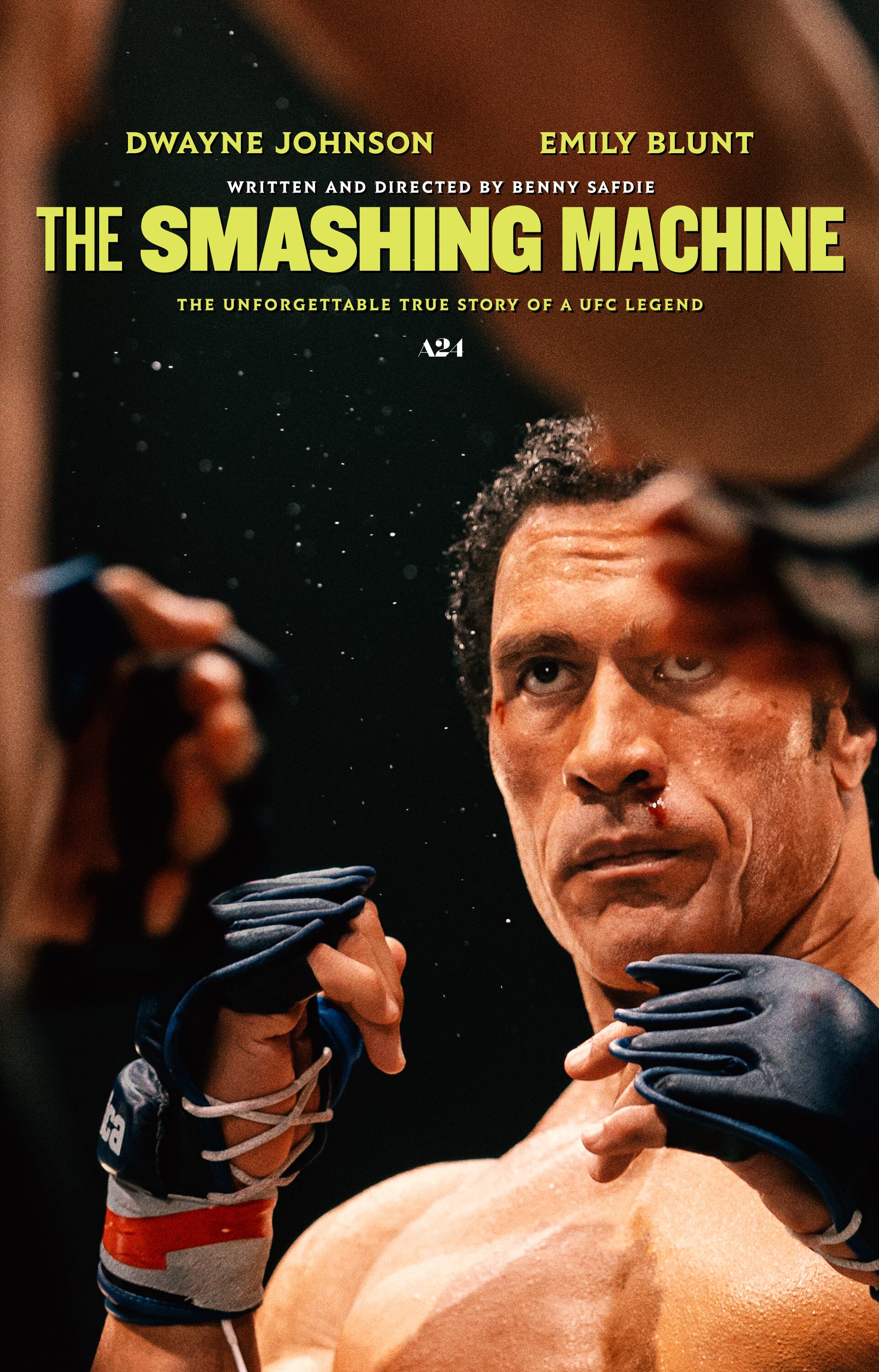 Afiche de "The Smashing Machine", protagonizada por Dwayne Johnson