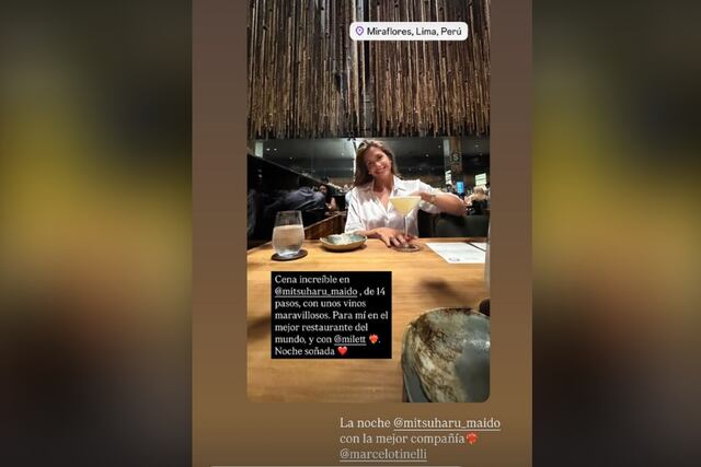 Marcelo Tinelli en Maido con Milett Figueroa. (Fotos: Instagram)