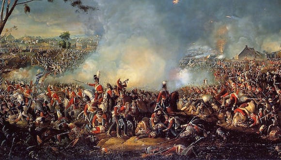 La batalla de Waterloo. (Pintura de William Sadler vía Wikimedia Commons)