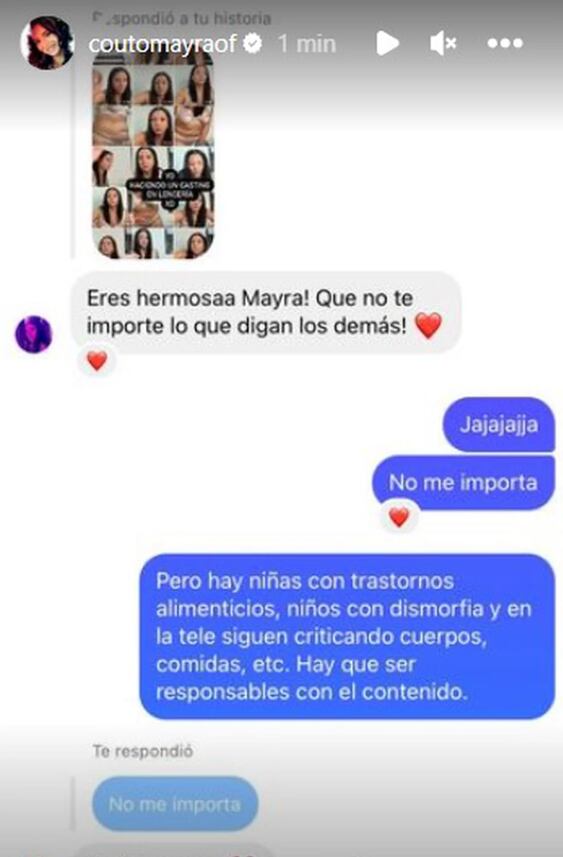 Captura del Instagram de Mayra Couto