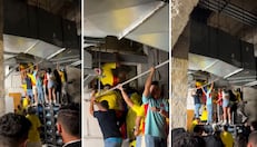 Captan a hinchas colombianos ingresando al Hard Rock Stadium por sistema de ventilación