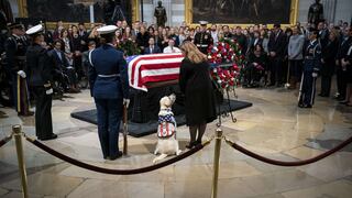 El conmovedor adiós del perro Sully en el funeral de George H. W. Bush | FOTOS