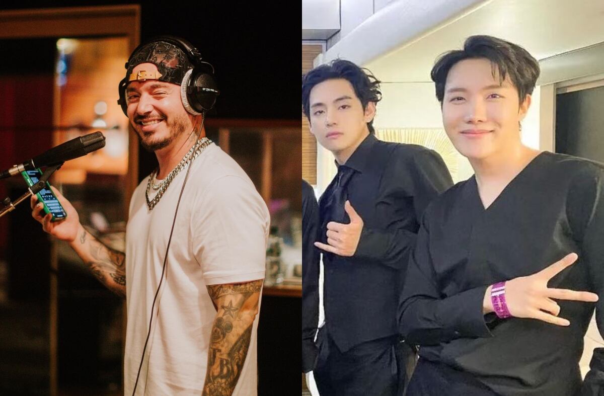 BTS y J Balvin en los Grammy 2022. (Foto: @jbalvin/@bts.bighitofficial).