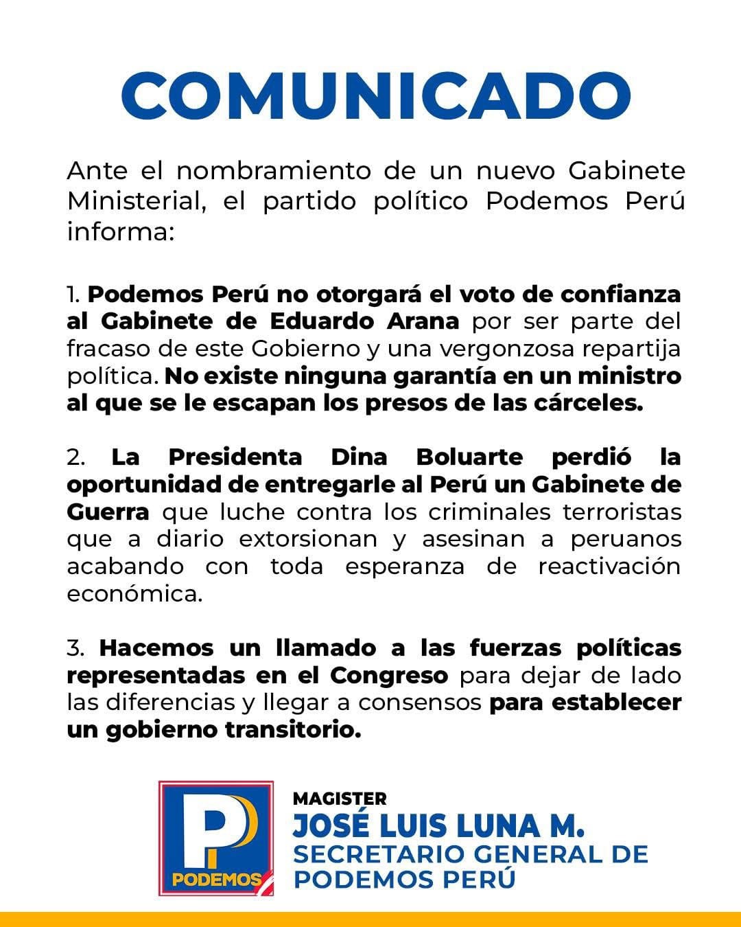 (Foto: Podemos Perú)