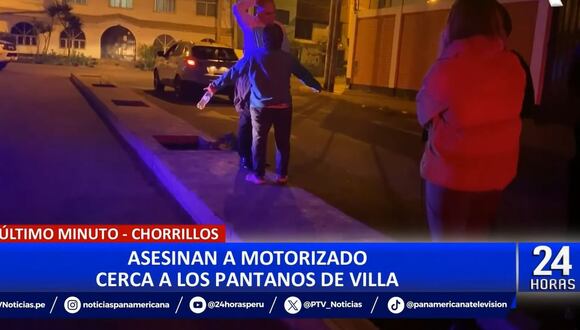 Asesinan a balazos a motociclista cerca de los Pantanos de Villa, en Chorrillos. (Foto: 24 Horas)