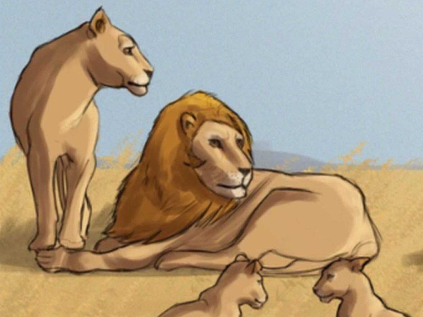 RETO VISUAL | En esta imagen, que te muestra una familia de leones, hay errores. (Foto: genial.guru)