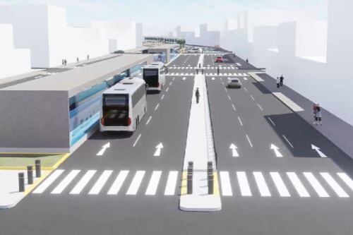 El corredor vial será de 2.8 kilómetros y se construirá en dos tramos. Se agregarán barandas de segregación, palmeras para embellecer el entorno y se rehabilitará el pavimento. Foto: Andina