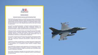 AmCham Perú advierte que frenar compra de aviones F-16 puede afectar la confianza del país