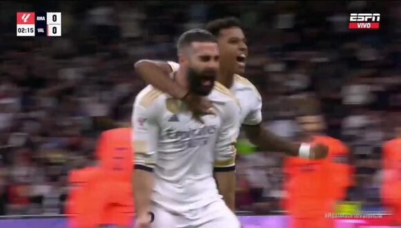 Gol Carvajal hoy con Real Madrid vs Valencia por LaLiga: ver gol de Real Madrid | VIDEO