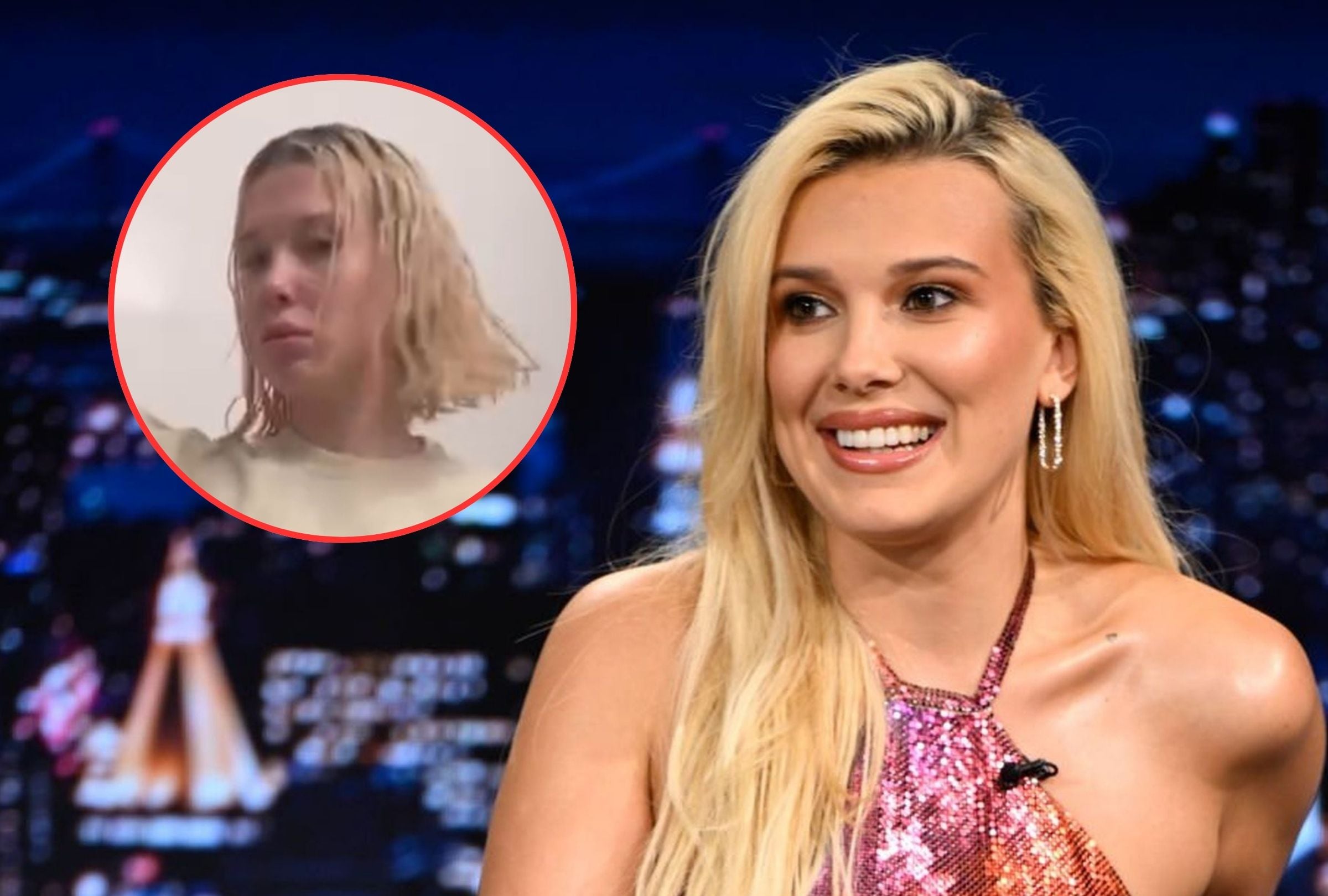 Millie Bobby Brown mostró a todos su nuevo cambio de look. Le dijo adiós al cabello largo. (Foto: NBC / Getty Images y @milliebobbybrown / Instagram)