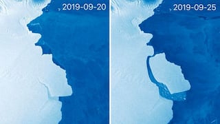 Antártida | Las impresionantes imágenes  del desprendimiento de un iceberg de miles de millones de toneladas 