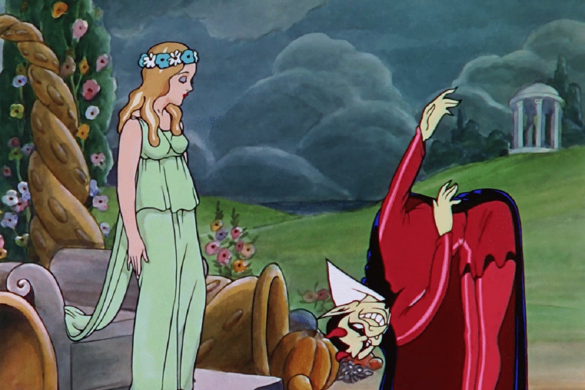 Hades se presenta ante Perséfone en el corto animado “La diosa de la primavera” (Foto: Walt Disney Productions)