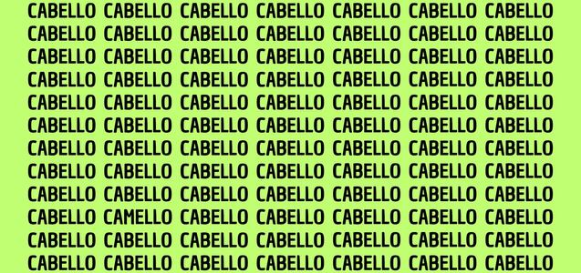 Mejora tu agudeza visual: ubica rápidamente las dos palabras CAMELLO