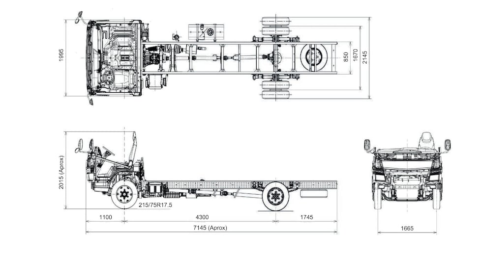 El modelo de la unidad es de un chasis, el mismo que fue reconstruido como un bus panorámico. Foto: Captura ficha téncnica