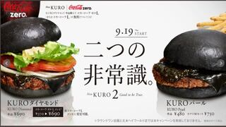 Hamburguesas negras en Japón ¿Te animarías a probarlas?
