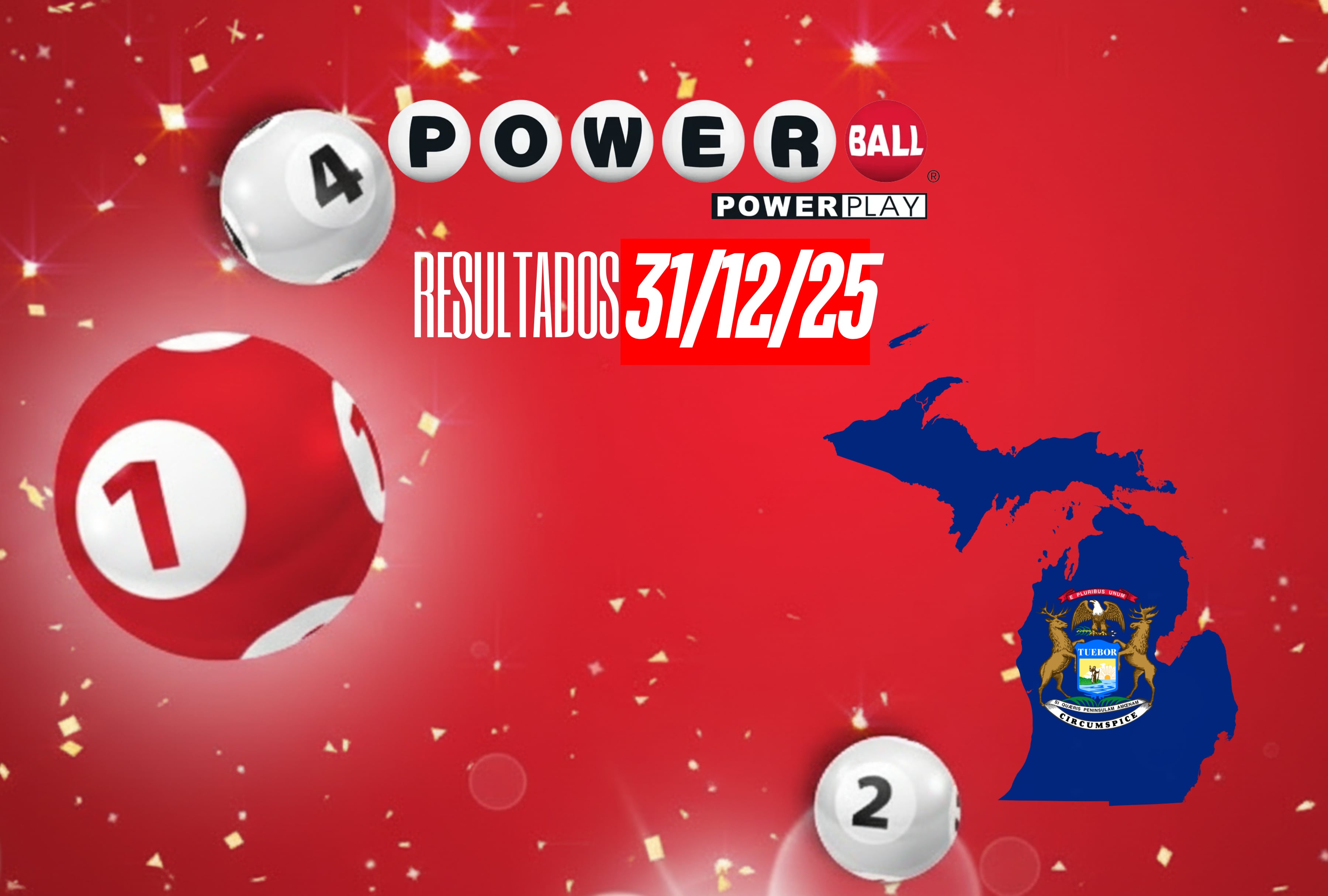 Resultados del Powerball en Michigan hoy, 31 de diciembre 2025. Consulta los números ganadores y descubre si la fortuna de los $45 millones cierra tu año con broche de oro en los Grandes Lagos. | Crédito: powerball.com / es.wikipedia.org / Composición Mag