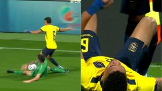 A poco del Mundial: Byron Castillo sufrió dura falta en el Ecuador vs. Irak y asustó a todos | VIDEO