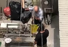 Ate: registran violenta agresión de un hombre contra su padre