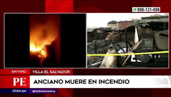 Anciano muere en incendio en Villa El Salvador. (Foto: América Noticias)