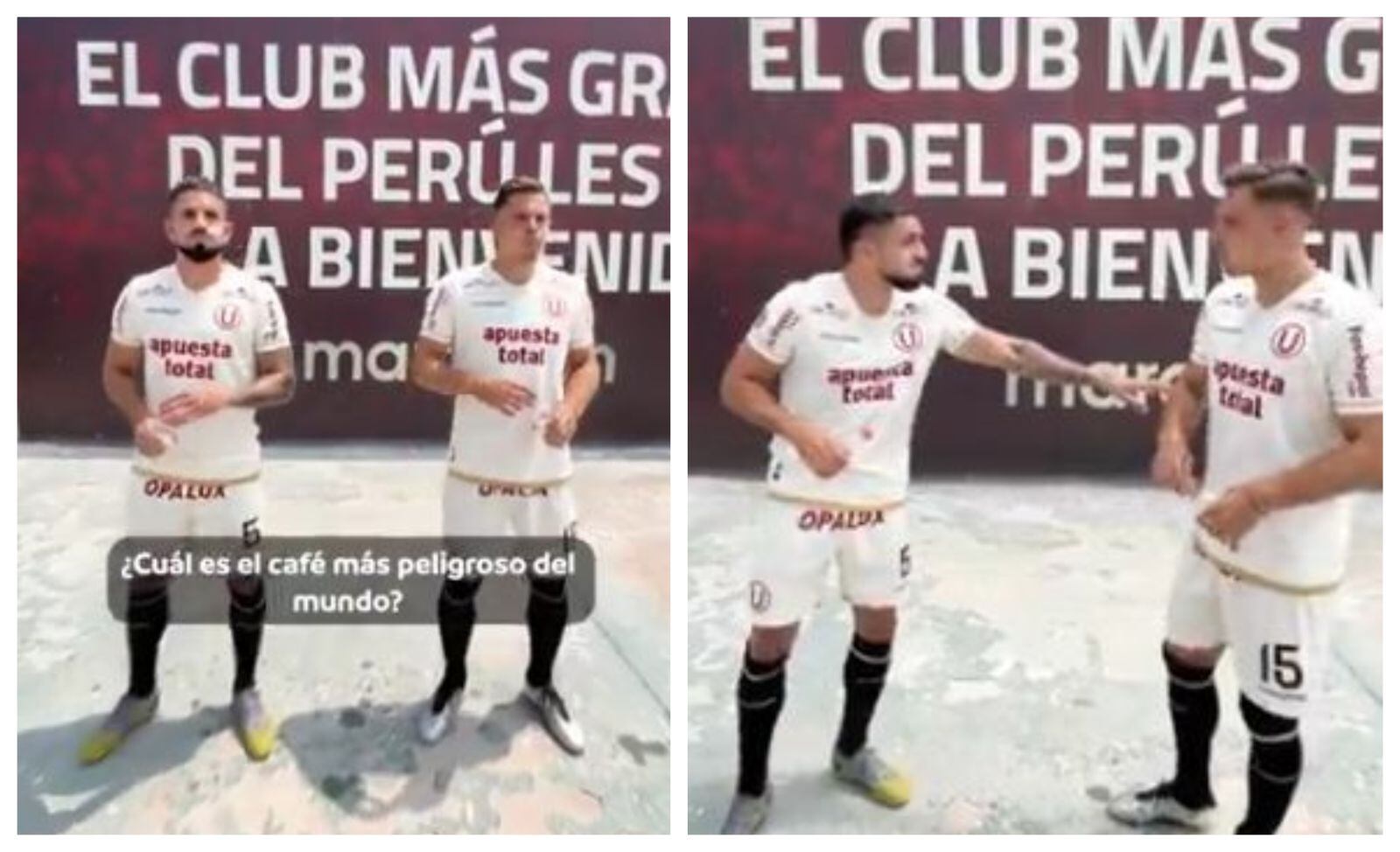 Los futbolistas argentinos de Universitario se sometieron a un juego de chistes propuesto por la organización del torneo.