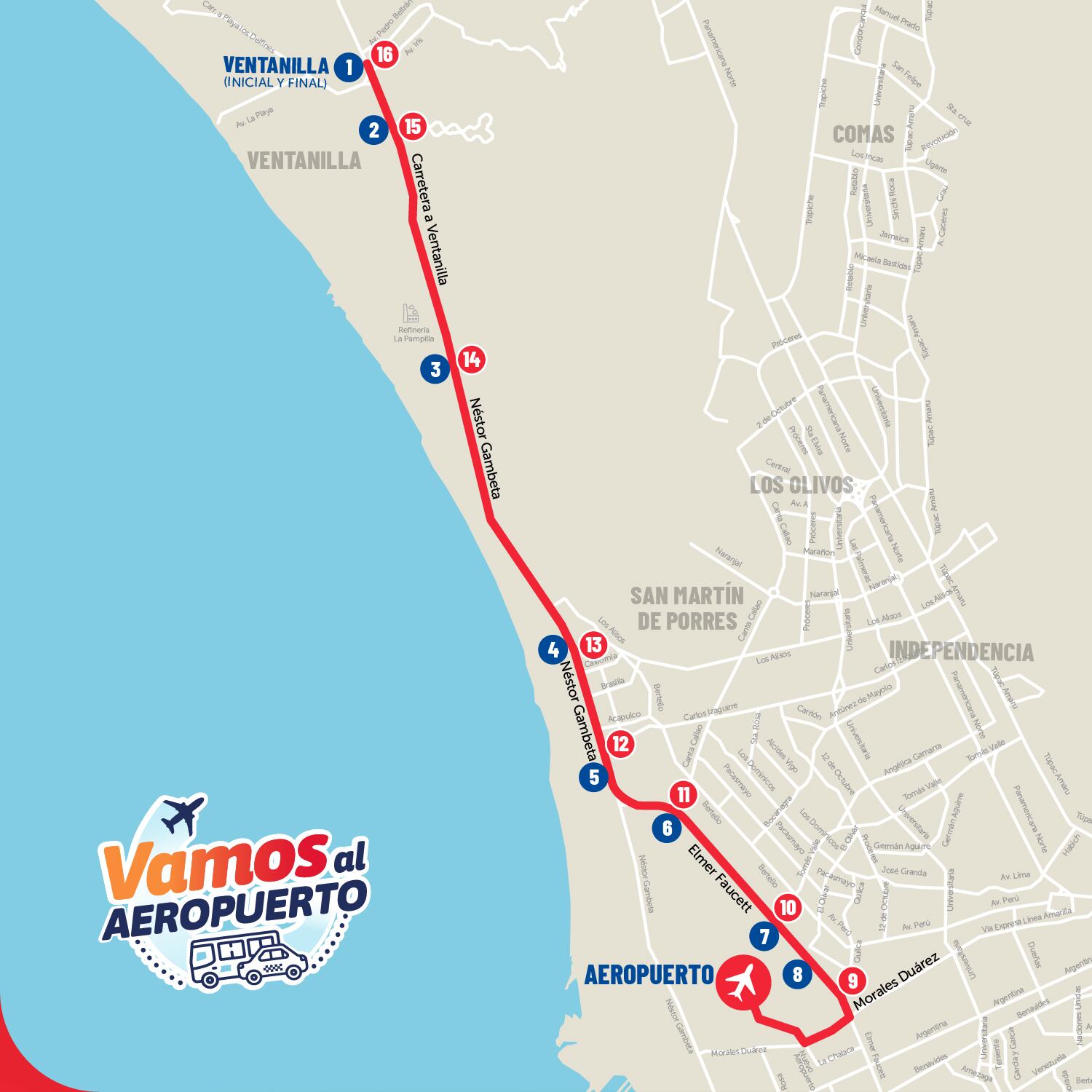 Ruta de AeroDirecto Ventanilla