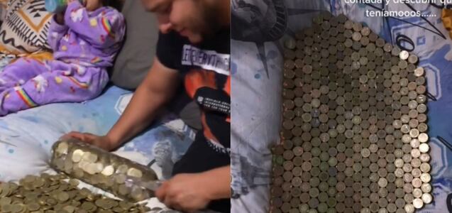Ahorró monedas en botellas durante tres años y la cifra final sorprendió a todos