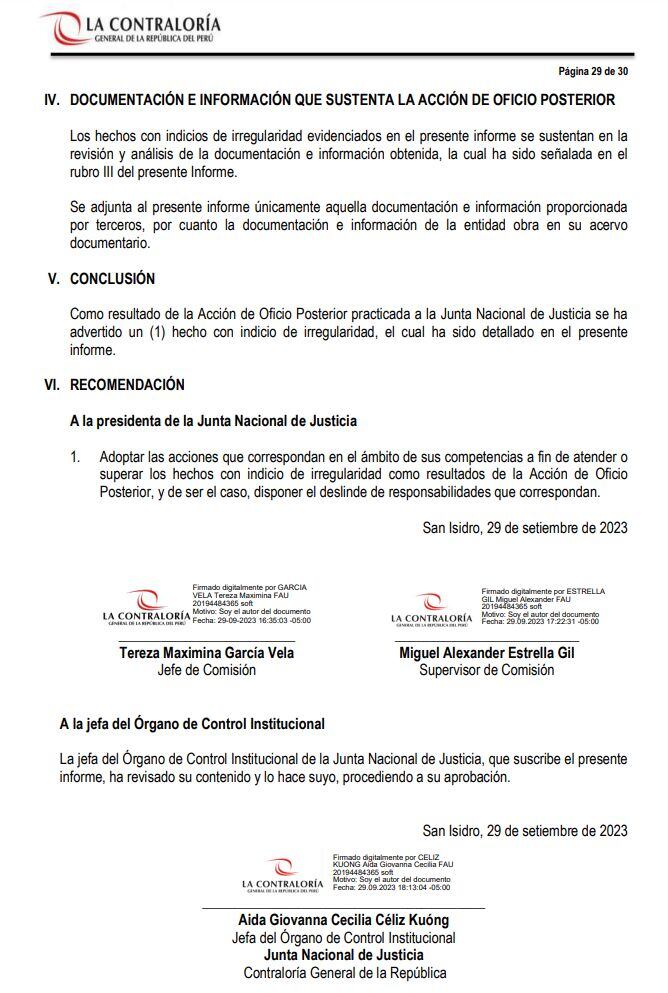 OCI advierte irregularidades en elección de Juan Fernández Jeri como autoridad de control del Ministerio Público.