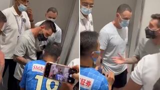 Futbolista del Kawasaki buscó a Messi en el vestuario para que le firme su camiseta | VIDEO
