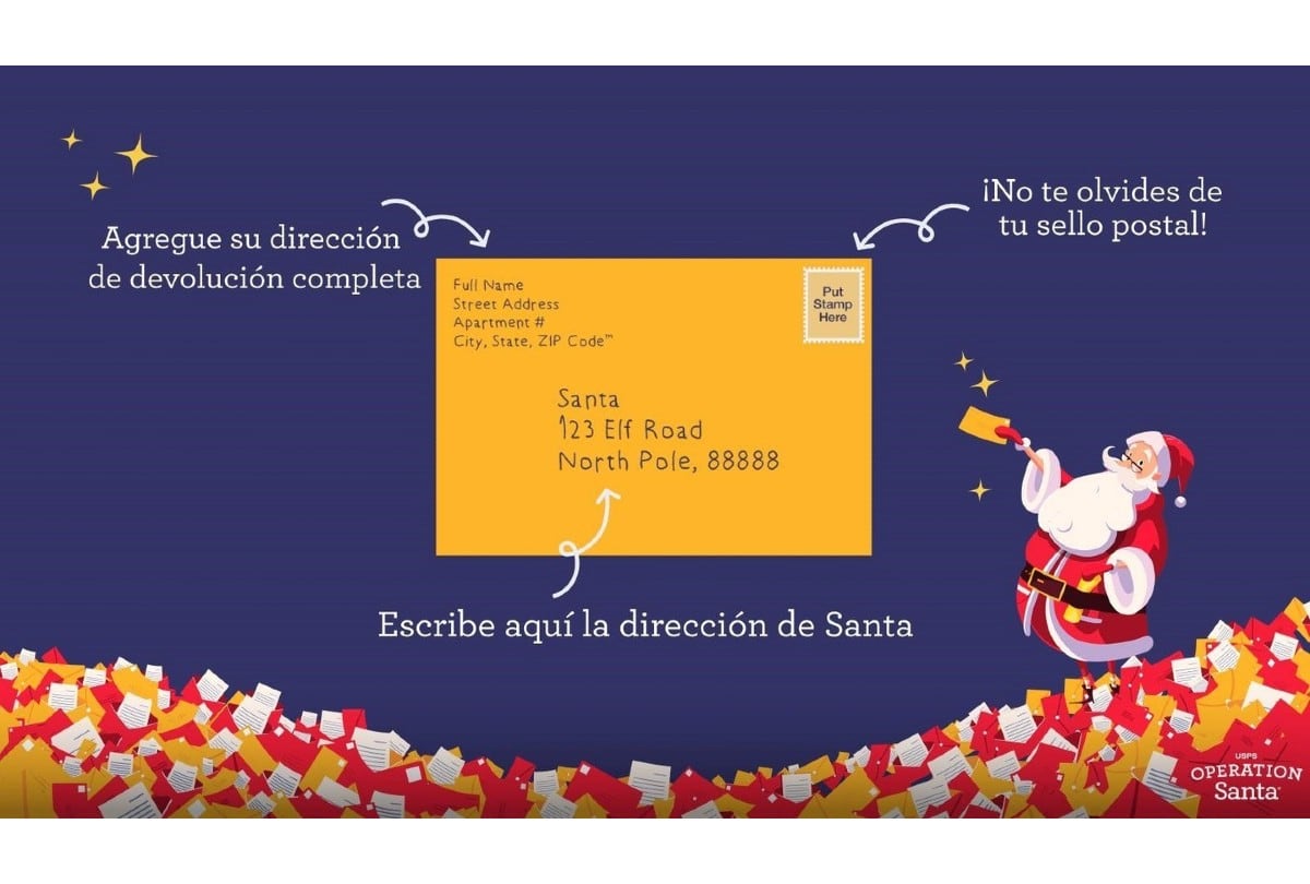 USPS Operation Santa ya está activo y listo para recibir y publicar cartas esta temporada. | Crédito: USPS Operation Santa