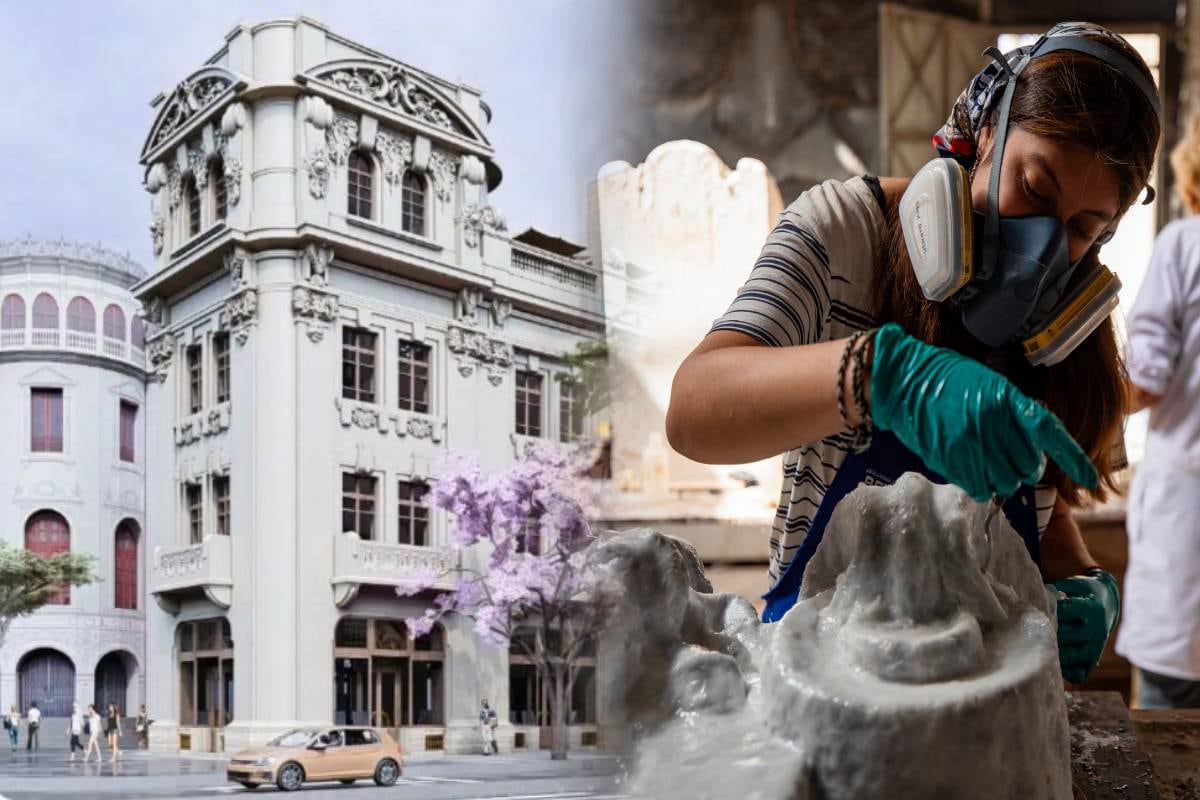 Reconstrucción del edificio Giacoletti en su etapa final: así luce a 8 años del incendio que casi lo destruye por completo