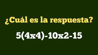 Resuelve esta ecuación en 7 segundos: ¿cuál es la respuesta de 5(4x4)-10x2-15?