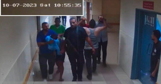 Ejército de Israel muestra imágenes de video de rehenes de Hamás dentro del Hospital Al Shifa en Gaza. (FDI).