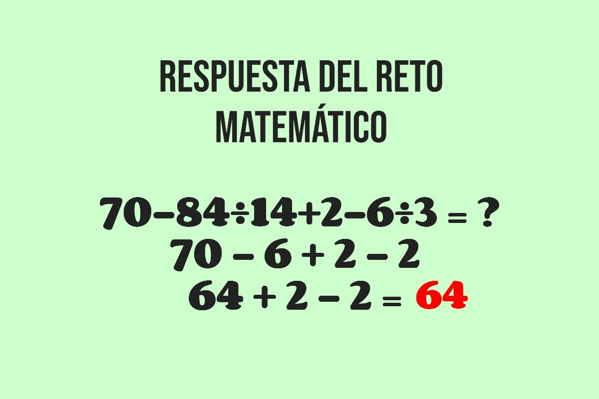 Aquí te dejo la solución del reto matemático que no todos lograron resolver a tiempo. (Imagen: Mag)
