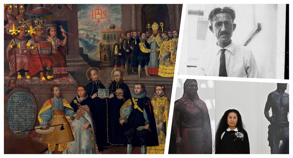 Los cuadros de la Escuela Cusqueña, el urbanismo de Manuel Piqueras Cotolí y la propuesta descolonial de Sandra Gamarra: tres de los ejemplos del vínculo hispano-peruano en el arte. (Fotos: Museo Pedro de Osma/MALI/AFP)