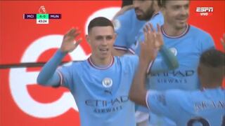 Manchester City, imparable: Haaland asistió y Foden puso el 4-0 sobre United | VIDEO