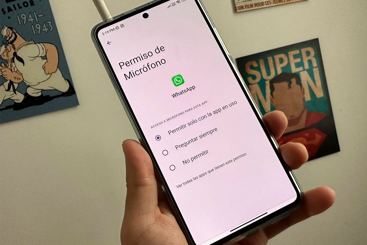Lo mejor será colocar que Google siempre te pregunte si quiere que acceda al micrófono de WhatsApp. (Foto: MAG - Rommel Yupanqui)
