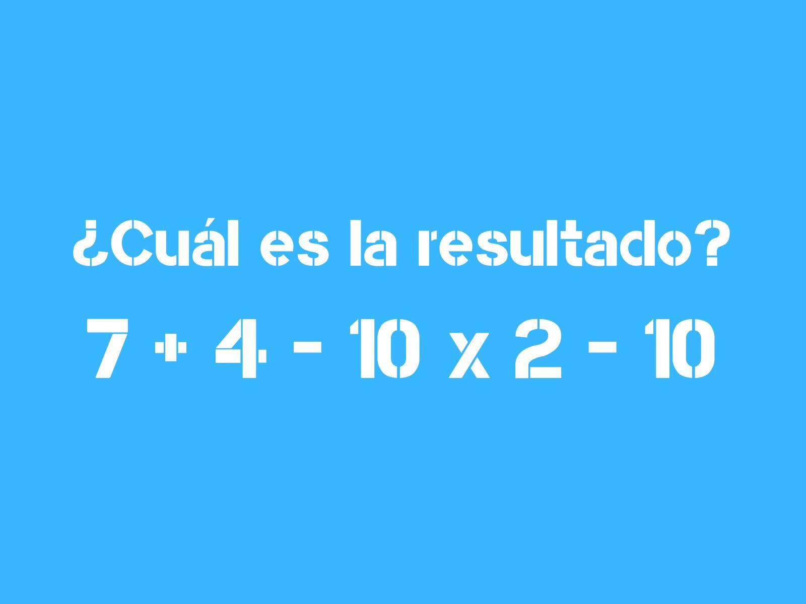 Reto matemático: Tu inteligencia tiene la misión de resolver correctamente este ejercicio. (Creación: Mag)