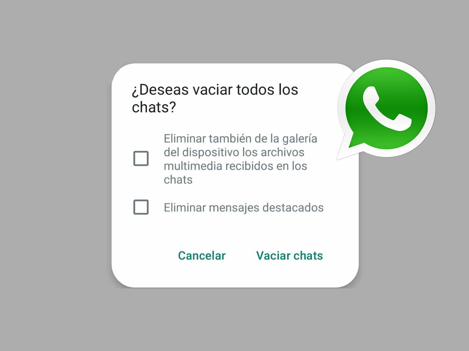 WHATSAPP | Esto será posible gracias a la función "Vaciar". (Foto: Mag)