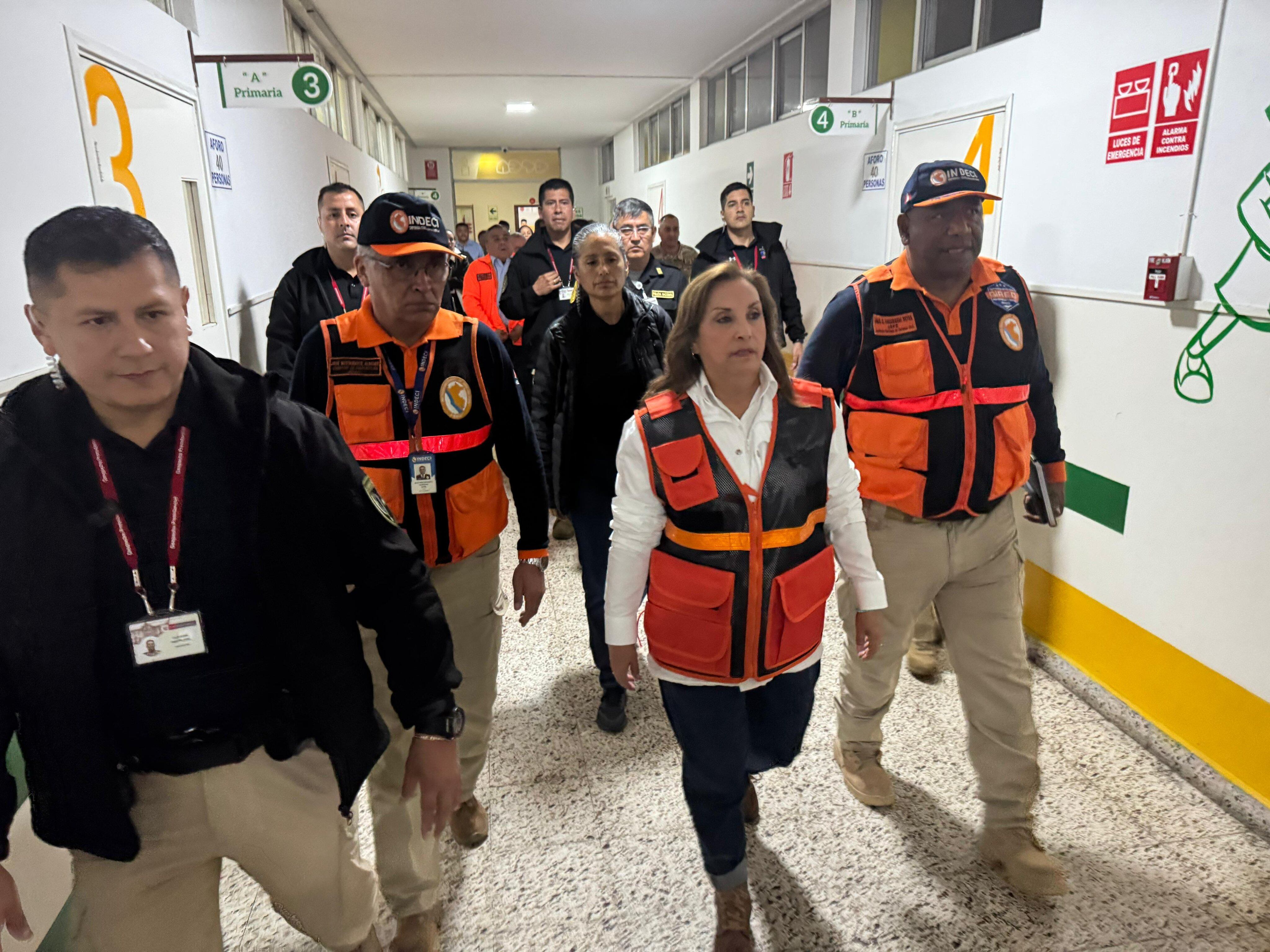 Dina Boluarte participó del Tercer Simulacro Nacional Multipeligro en San Borja. (Foto: Presidencia del Perú)