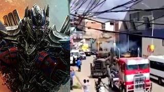 Transformers en Cusco: Optimus Prime chocó con un taxi en la ciudad imperial [VIDEO]