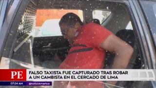 Cercado de Lima: capturan a falso taxista tras arrebatarle canguro a cambista