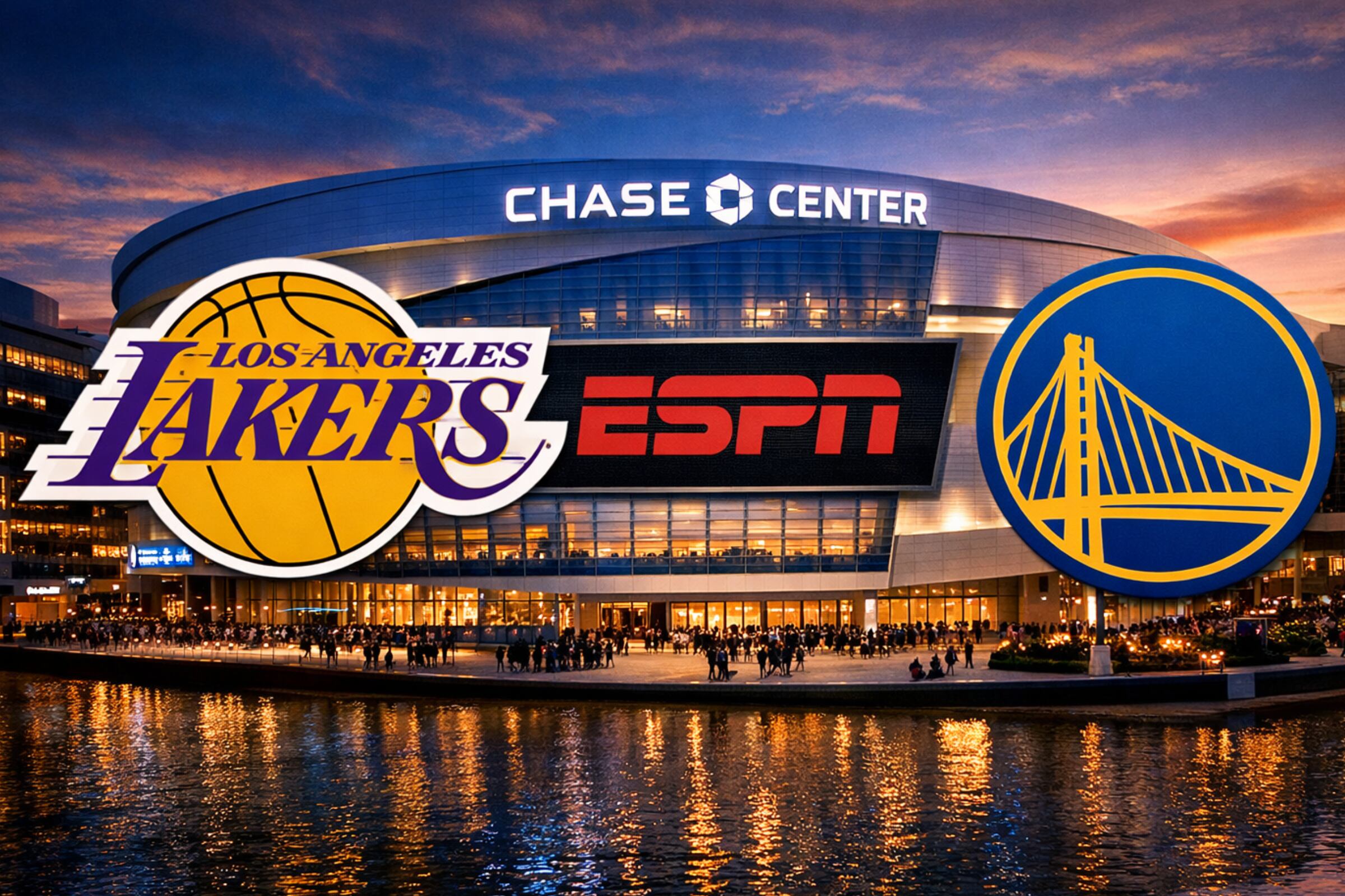 Este jueves 9 de abril de 2026, mira el juego de Warriors vs. Lakers desde el Chase Center de San Francisco, por la fase regular de la temporada de NBA. (Foto: Imagen creada por El Comercio MAG utilizando la IA de Chat GPT)
