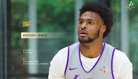 Este jueves 27 de junio, Bronny James fue escogido por LA Lakers y podría jugar con su padre en la próxima temporada.