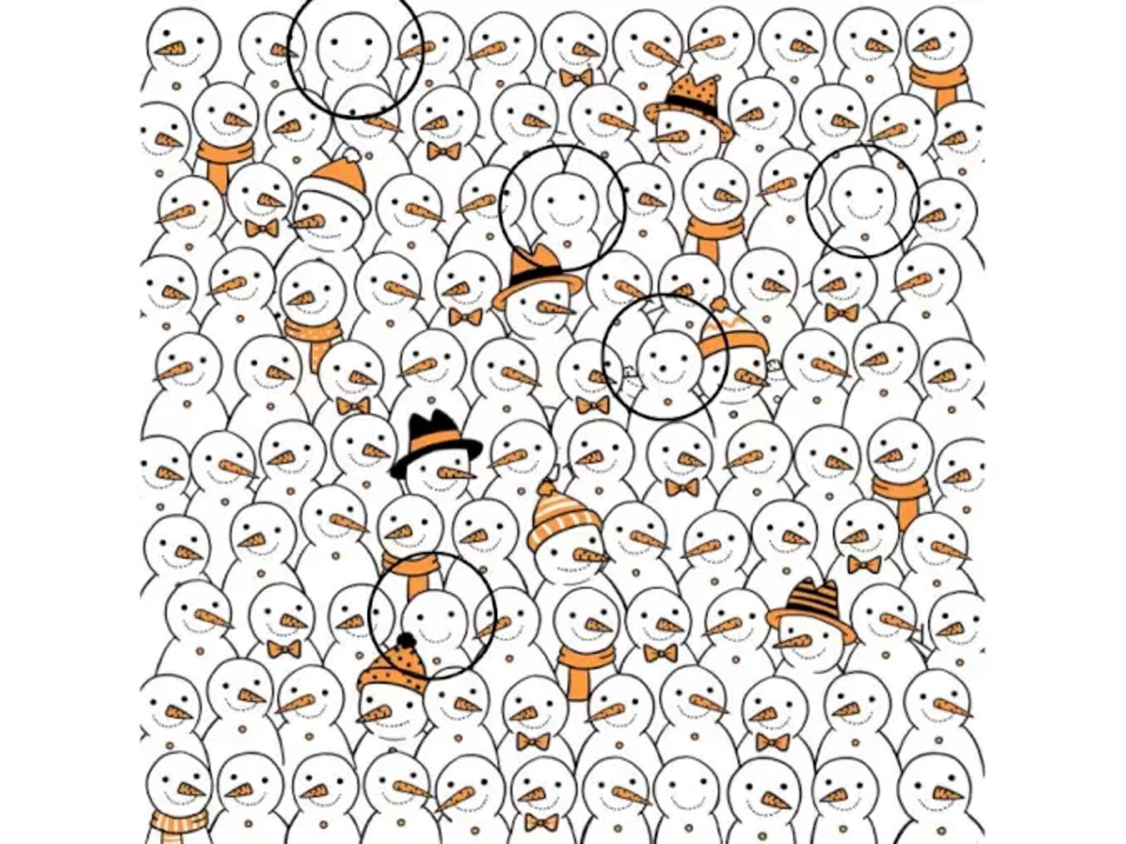 RETO VISUAL | Vemos que en la imagen hay otro que no tiene nariz como los demás, pero es un pequeño punto, por lo que no fue considerado. | FresherLive