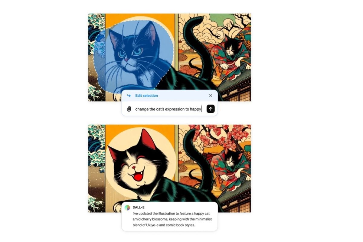 DALL-E implementó una herramienta de edición de contenidos generados en ChatGPT.