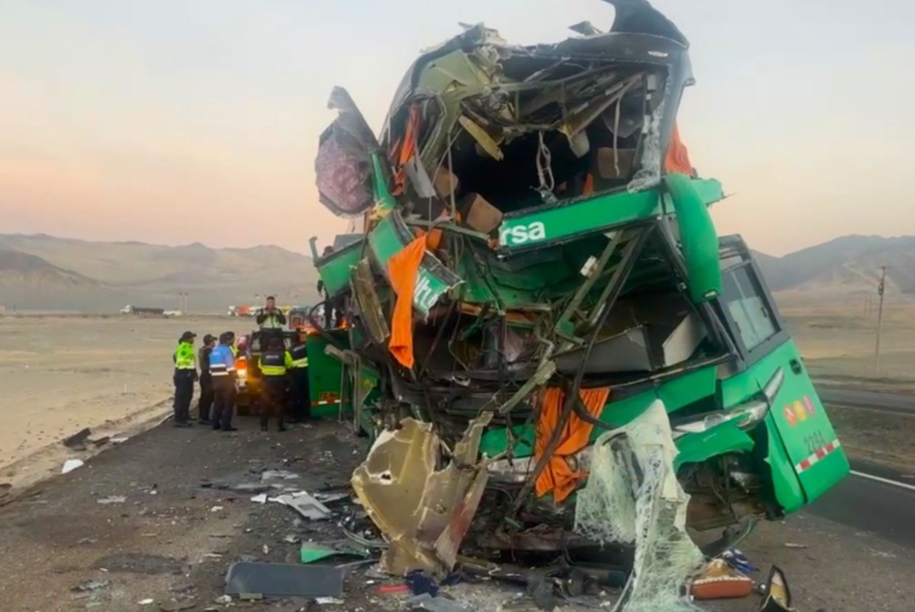 Áncash: 28 heridos tras choque entre buses en la Panamericana Norte. (Foto: Andina)