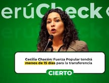 PerúCheck: Fuerza Popular tendrá “menos de 15 días” para la transferencia de gestión, como afirmó Cecilia Chacón